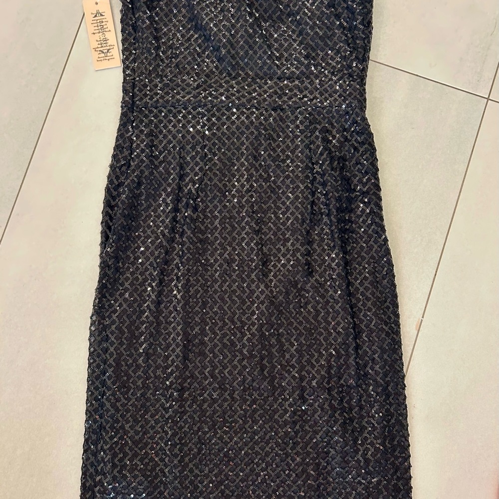 Nanette Lepore Strapless Black Sequin Dress